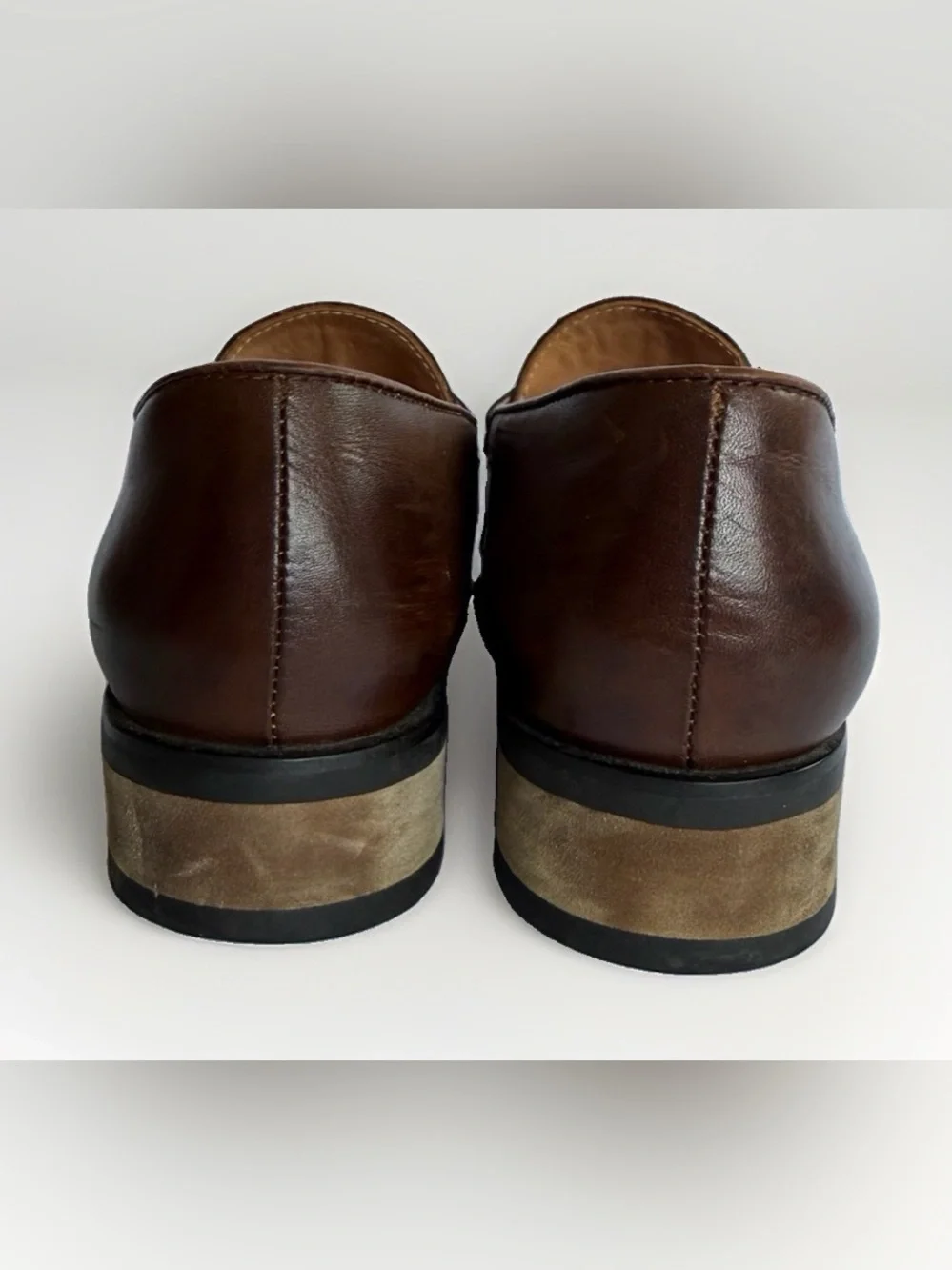 Mona Flying Leather Two Tone Kiltie Tassel Loafers Dark Academia Preppy 38 7.5-8
